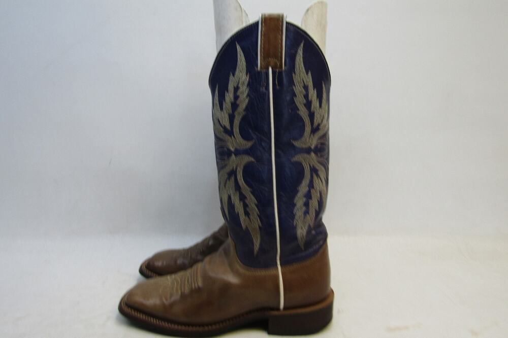 Justin Bent Rail Womens Size 6.5 B Purple Brown Leather Cowboy Boots
